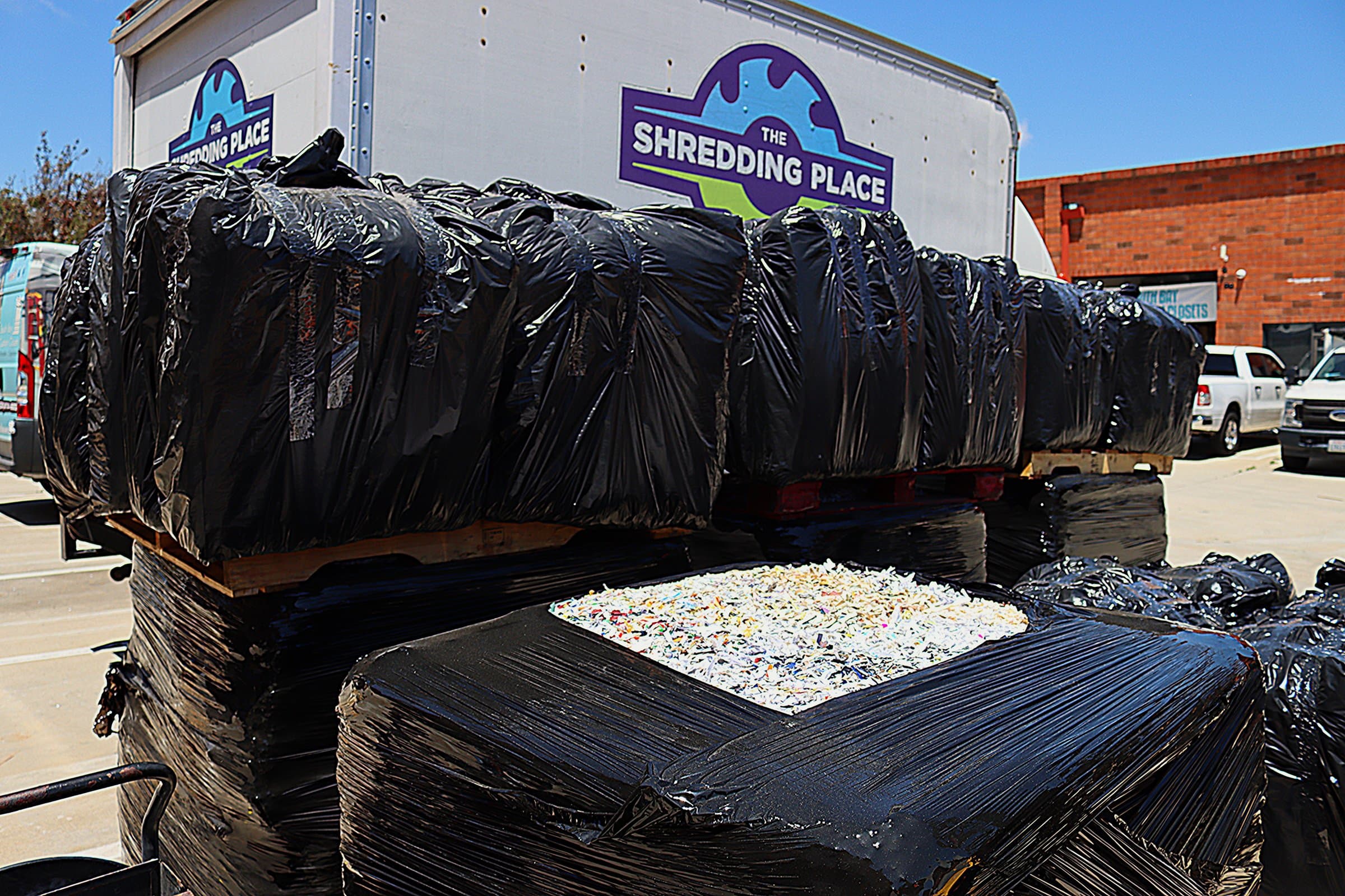 The Shredding Place facility — documents prepared for destruction